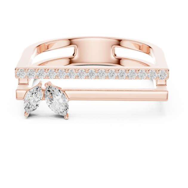 Criss-Cross Split Shank Pave Engagement Ring