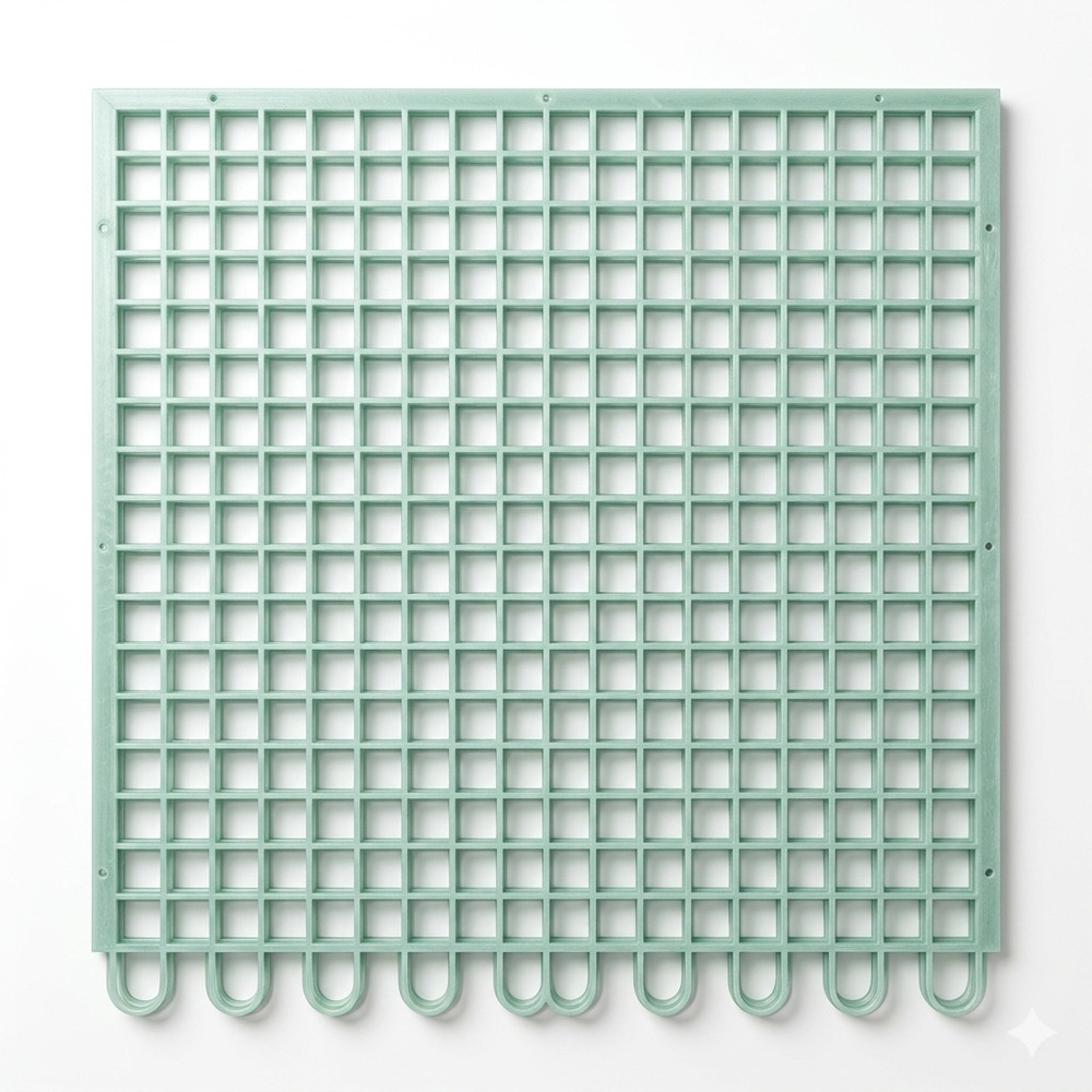 Cooling Tower GRP/FRP Grid - Custom Size, Grey/Custom Color, 2-3 Tons Load | UV Resistant, Chemical & Fire Retardant
