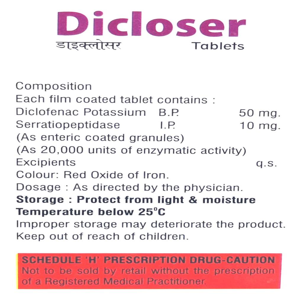Dicloser Tablets - Storage Instructions: Dry Place