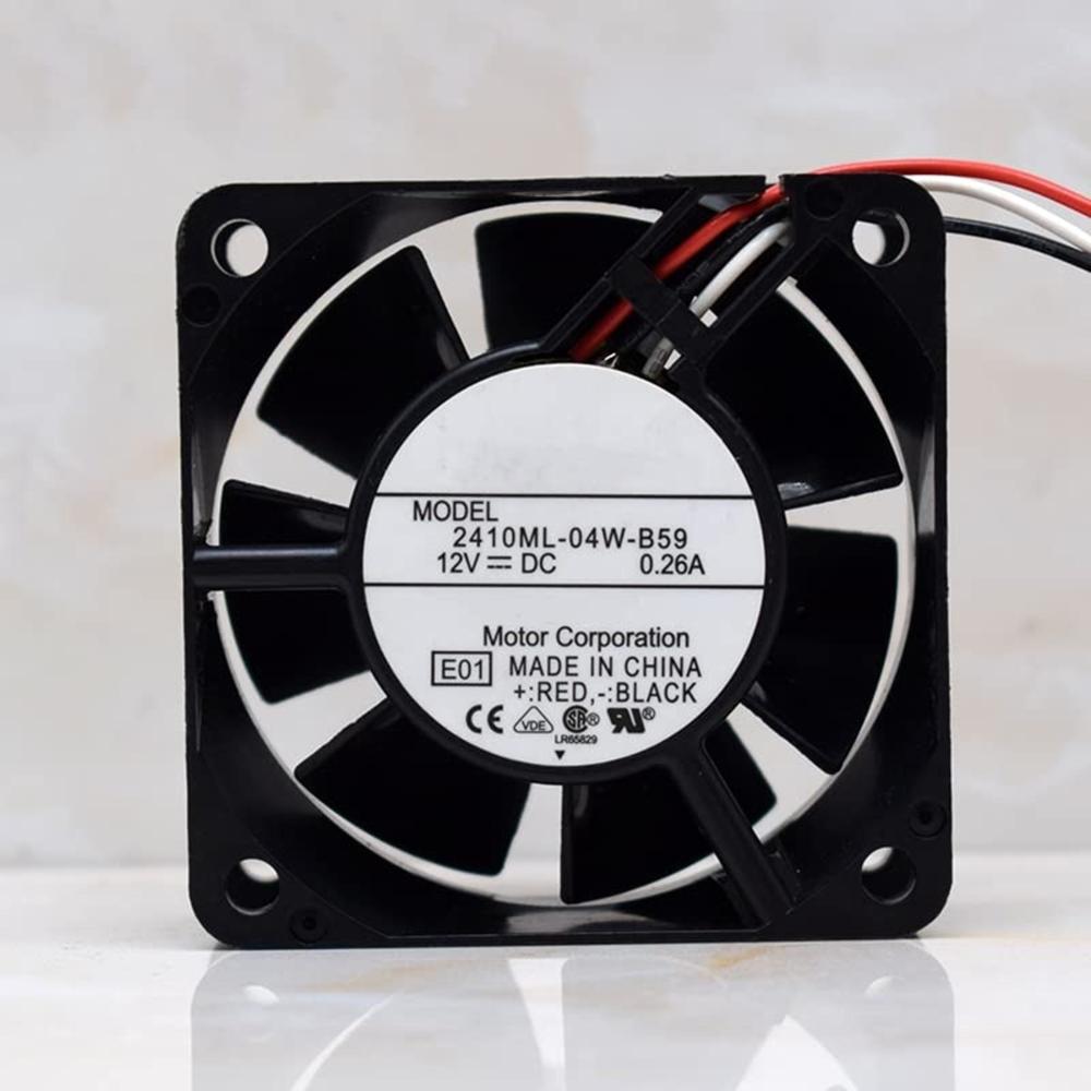NMB-MAT 2410ML-04W-B59 12V DC 0.26A 6025mm Ball Bearing Industrial Axial Cooling Fan