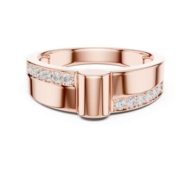 Modern Architectural Pillar Diamond Band