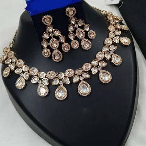 JEMTL1903 Threaded Lights Glam Polki Kundan Stone Embellished Necklace
