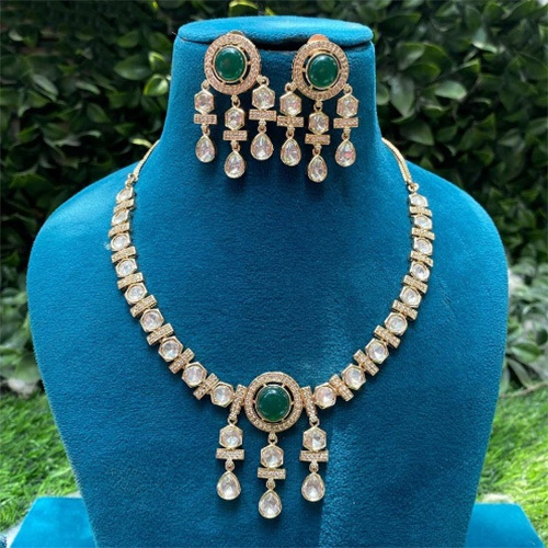 JEMTL1906 Threaded Lights Designer Polki Kundan Stone Necklace