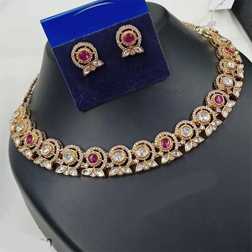 JEMTL1909 Threaded Lights Glam Polki Kundan Stone Embellished Necklace