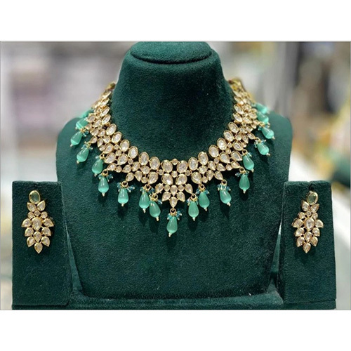 JEMTL1916 Threaded Lights Royal Polki Kundan Stone And Beads Necklace