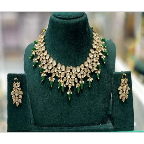 JEMTL1918 Threaded Lights Royal Polki Kundan Stone And Beads Necklace