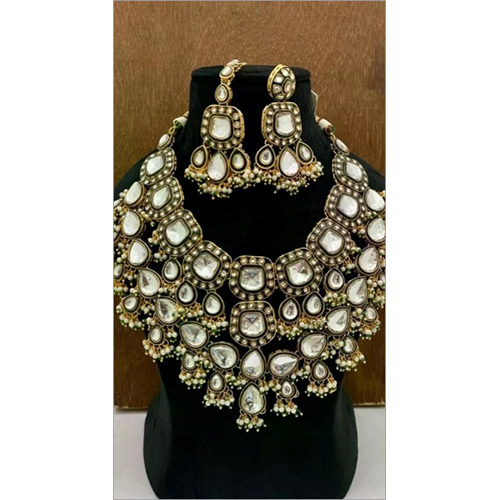 JEMTL1922 Threaded Lights Heritage Kundan Stone Pearl And Beads Designer Necklace