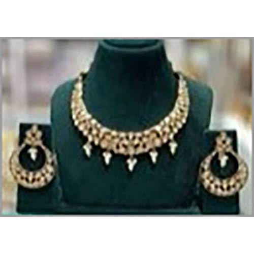 JEMTL1926 White Threaded Lights Royal Polki Kundan Stone And Pearl Necklace