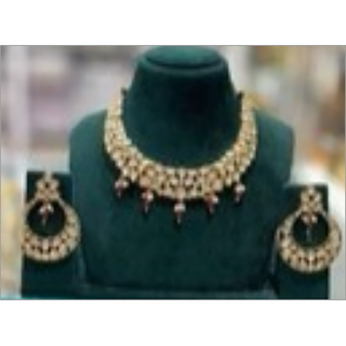 JEMTL127 Threaded Lights Royal Polki Kundan Stone And Pearl Necklace