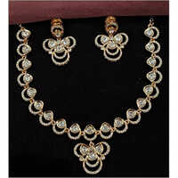 Jemtl1933 Threaded Lights Collection Designer Polki Kundan Stone Necklace
