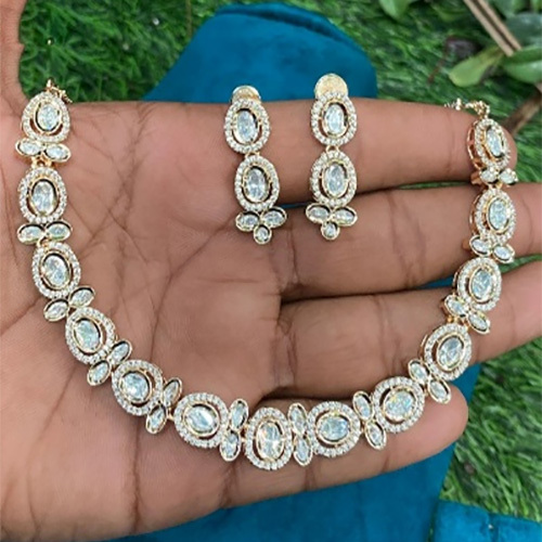 JEMTL1935 Threaded Lights Designer Polki Kundan Stone Necklace