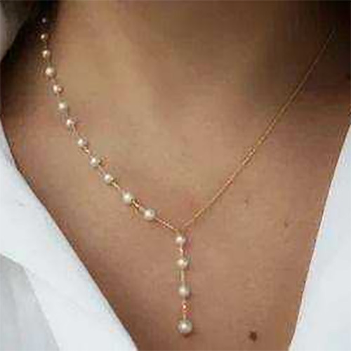 KE-82380 TL 1100 Gold Plated Choker Necklaces