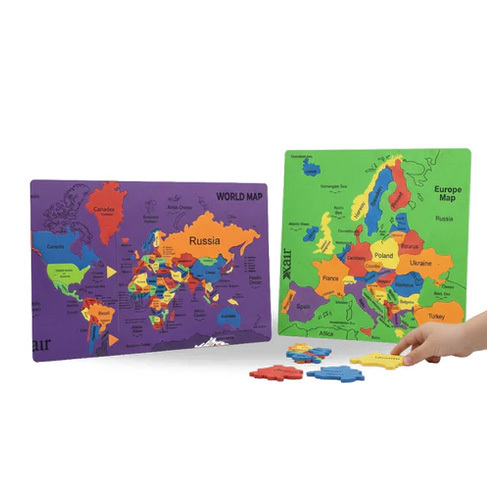 EVA Foam World Map Puzzle for Kids with Flags