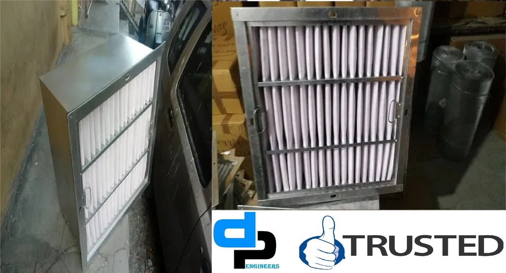 Air Handling Unit Filter - High Efficiency Fiberglass, 24x24 Inches, Pleated Design For Enhanced Airflow And Filtration