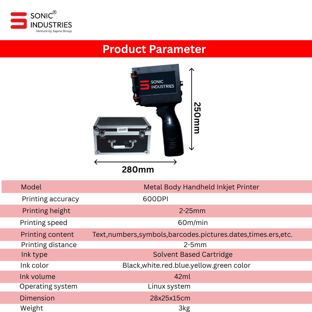 Handheld thermal inkjet printer 25mm