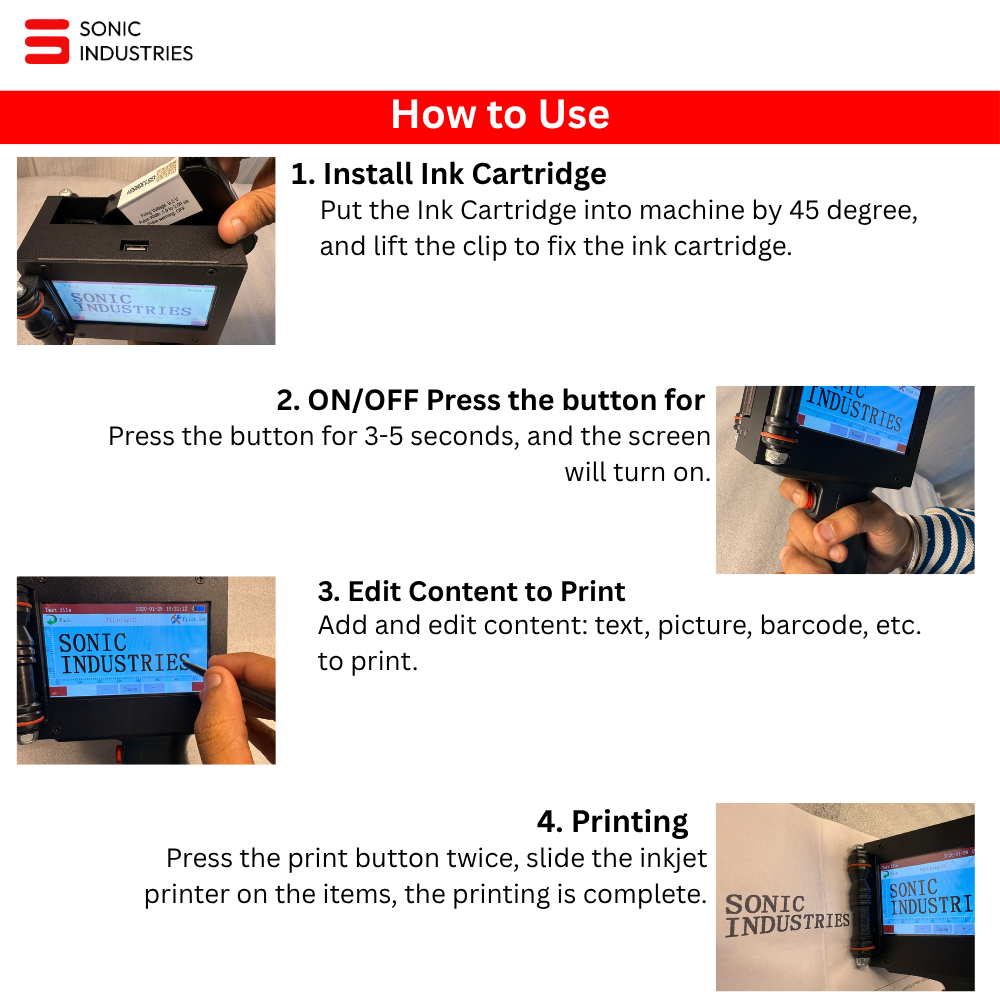 Handheld thermal inkjet printer 25mm