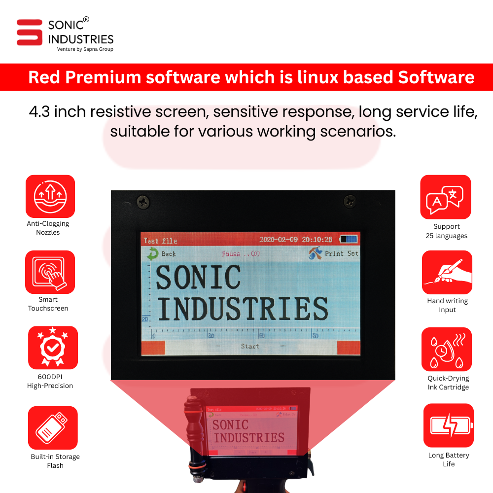 Handheld thermal inkjet printer 25mm