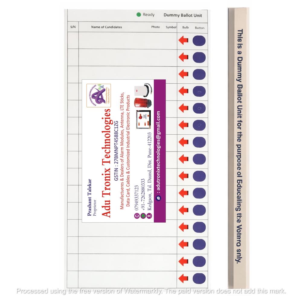 Dummy Evm Machine For Election Prachar - Alarm Light Color: Red