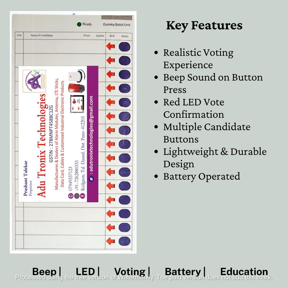 Dummy Evm Machine For Election Prachar - Alarm Light Color: Red