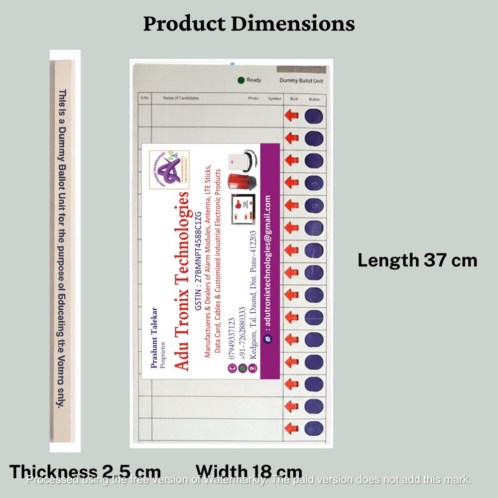 Dummy Evm Machine For Election Prachar - Alarm Light Color: Red