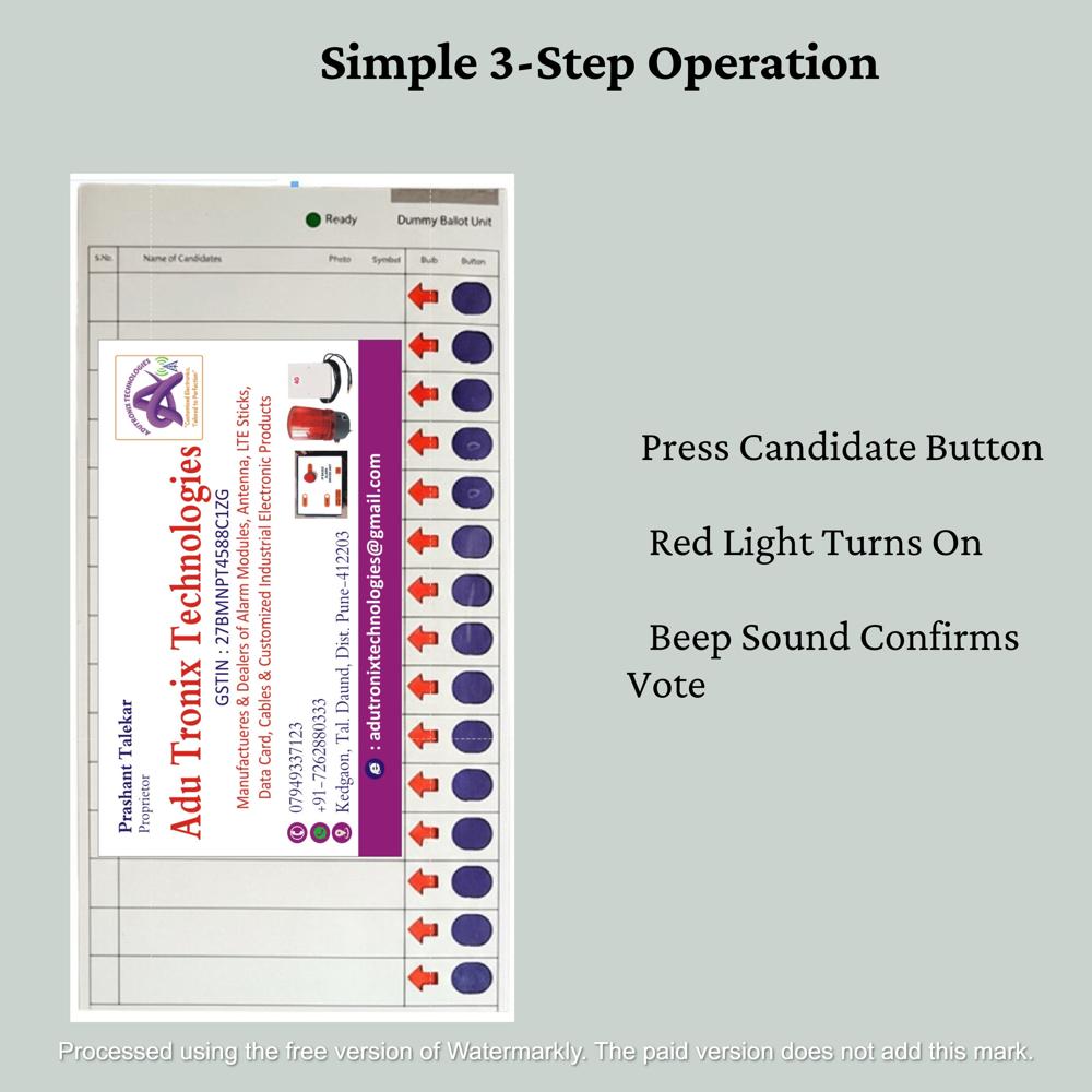 Dummy Evm Machine For Election Prachar - Alarm Light Color: Red