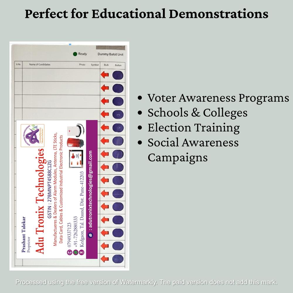 Dummy Evm Machine For Election Prachar - Alarm Light Color: Red