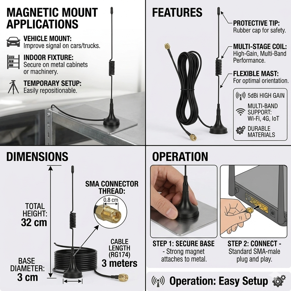 Iot Antenna - Color: Black