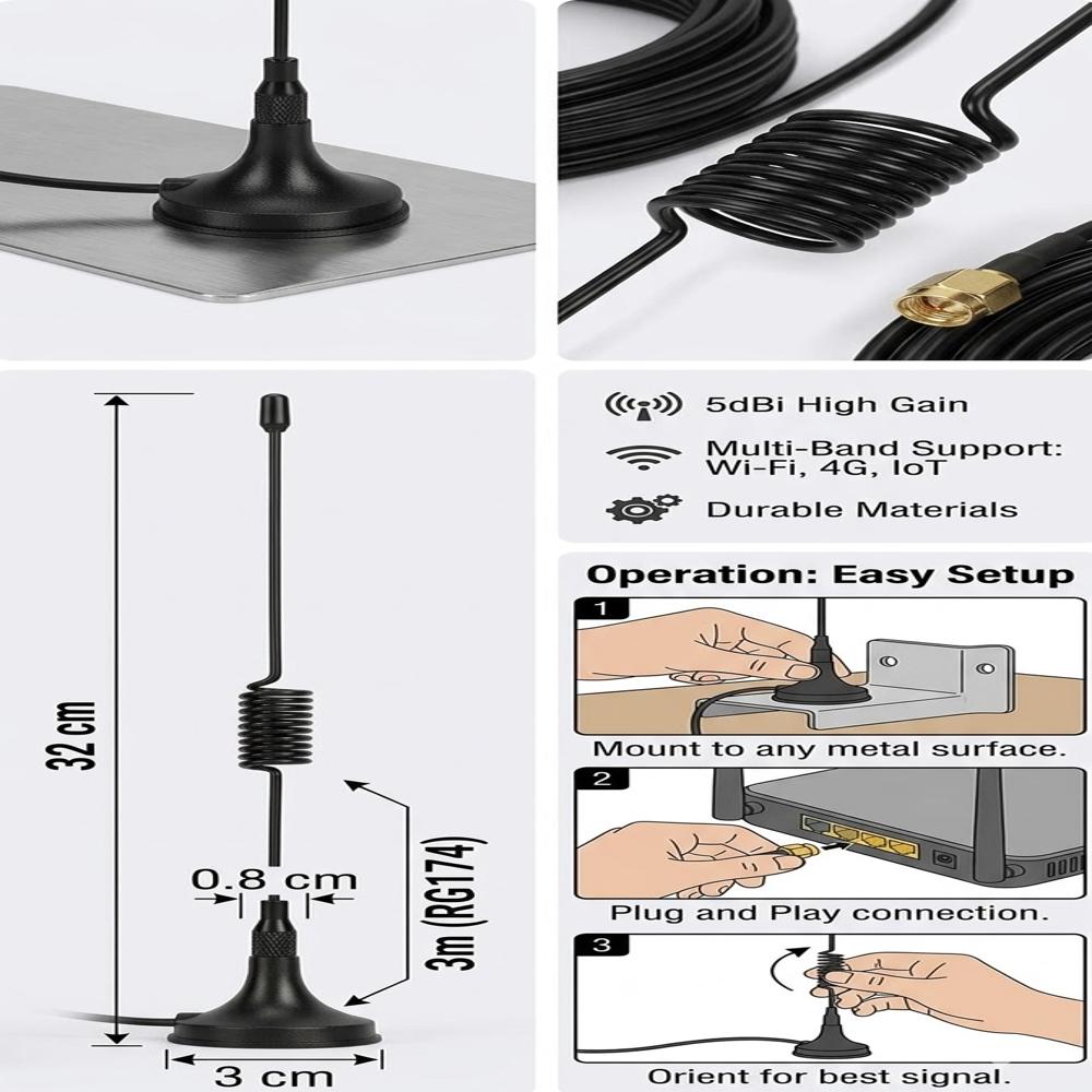 Iot Antenna - Color: Black