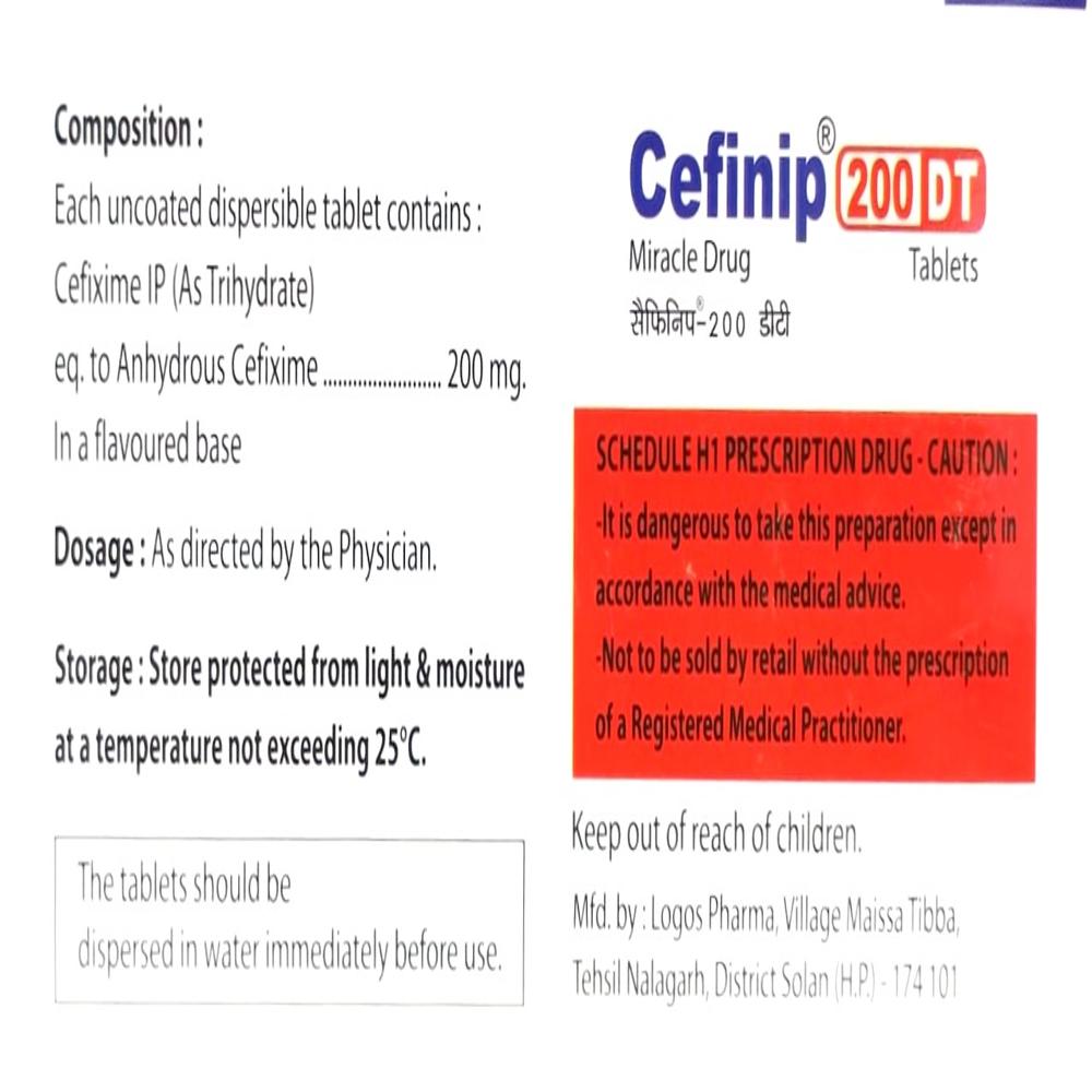 Cefinip 200 DT Tablets
