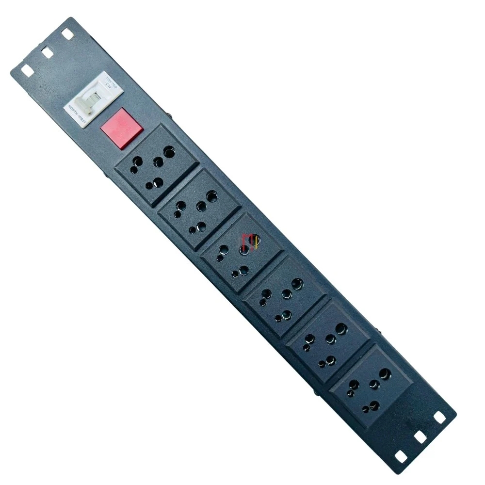 6 Socket 5/15 Amp Power Distribution Unit (PDU) With Display Meter