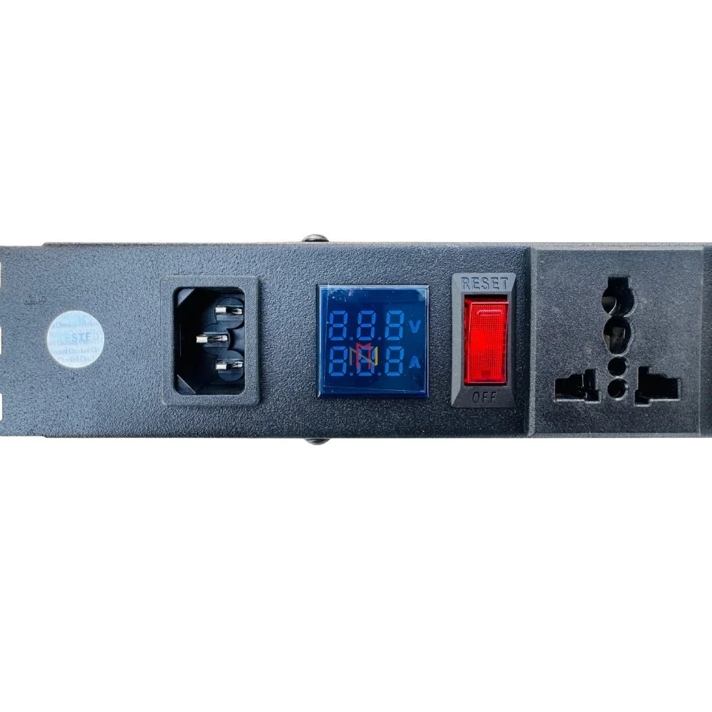 6 Universal Socket Power Distribution Unit (PDU) With Display Meter