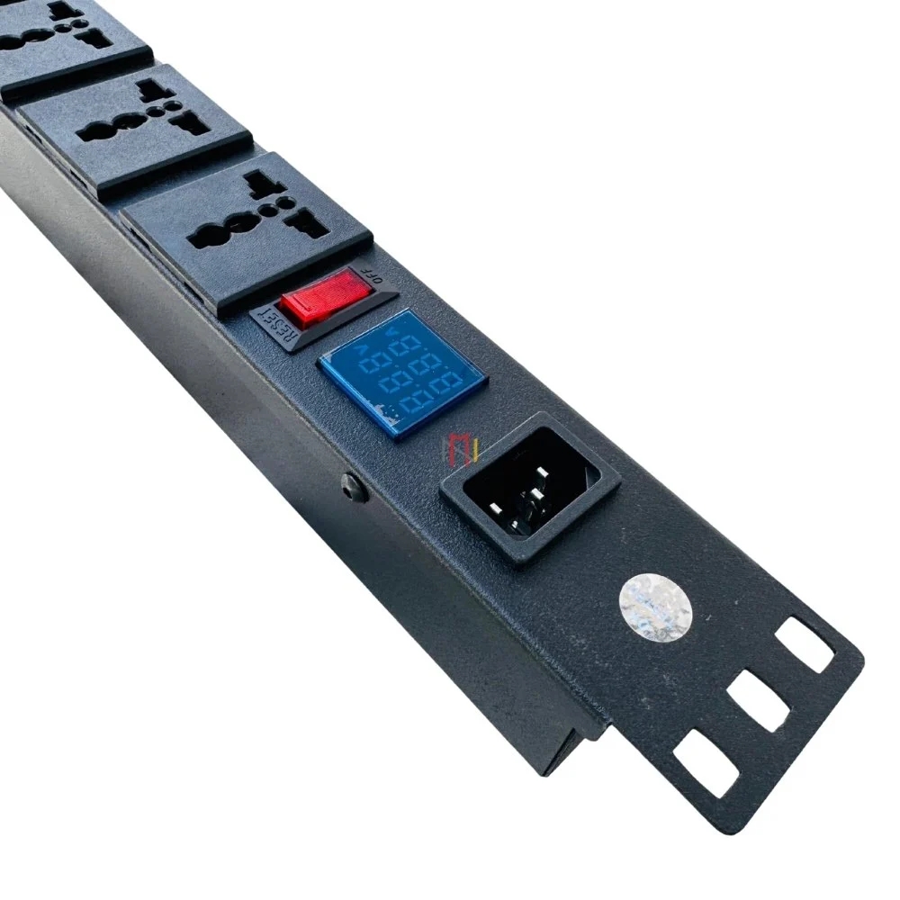 6 Universal Socket Power Distribution Unit (PDU) With Display Meter