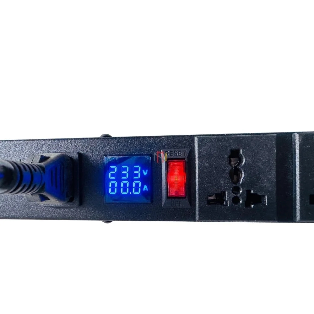 6 Universal Socket Power Distribution Unit (PDU) With Display Meter