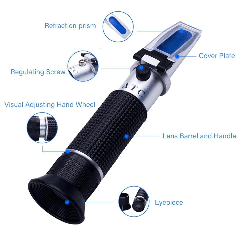 True Sense 0-40% Brix 0-25% Alcohol Dual Scale Refractometer For Winemakers Grape Wine Suga, RHB-40