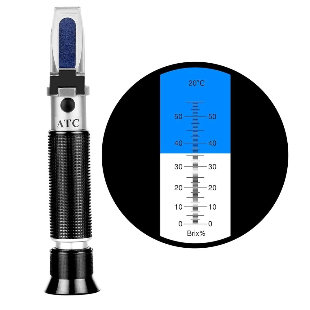 True Sense 0-55% Brix Refractometer Sugar Food Beverage Soybean Milk Honey Fruit Fluid Sweetness, RHB-55