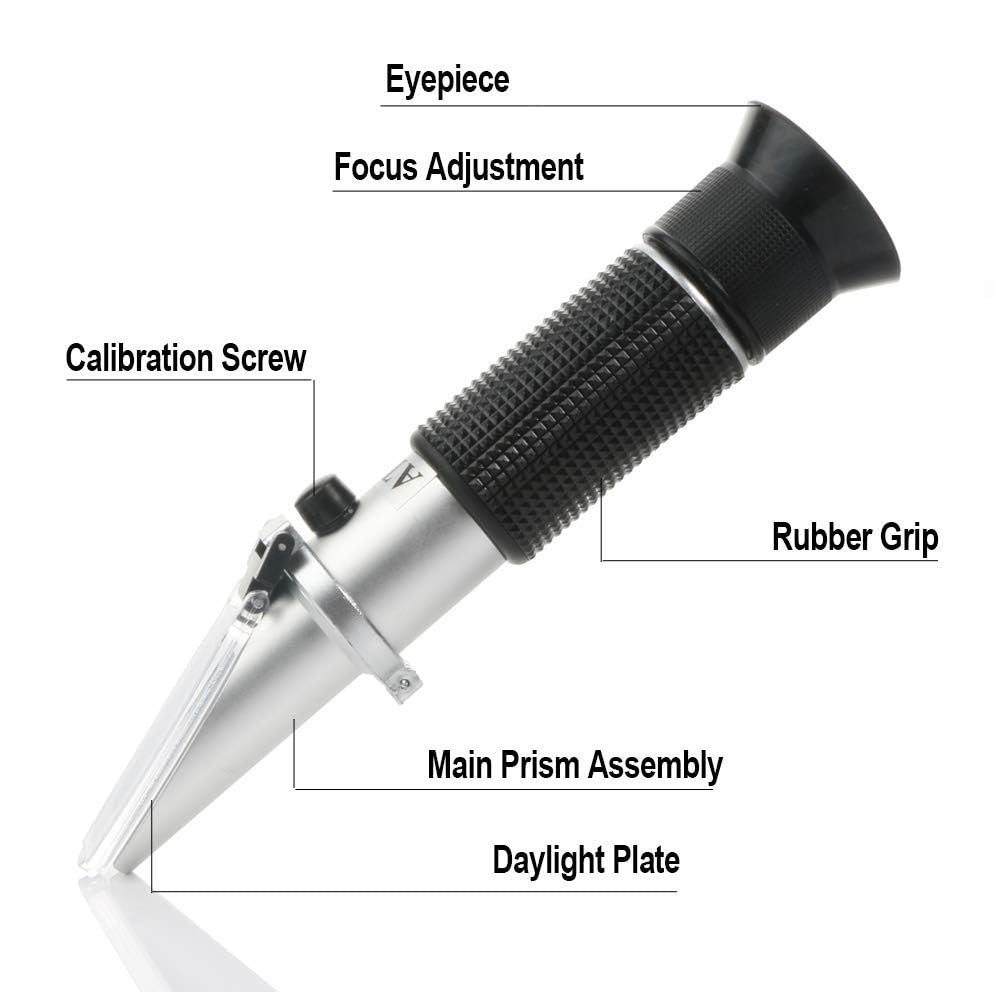 True Sense 0-55% Brix Refractometer Sugar Food Beverage Soybean Milk Honey Fruit Fluid Sweetness, RHB-55