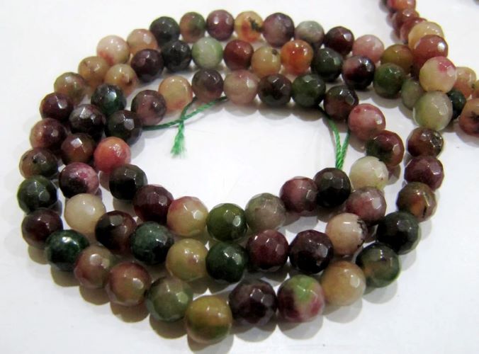 Natural Genuine Ruby Zoisite Round Faceted Beads Size 6mm Size Strand 8 inches
