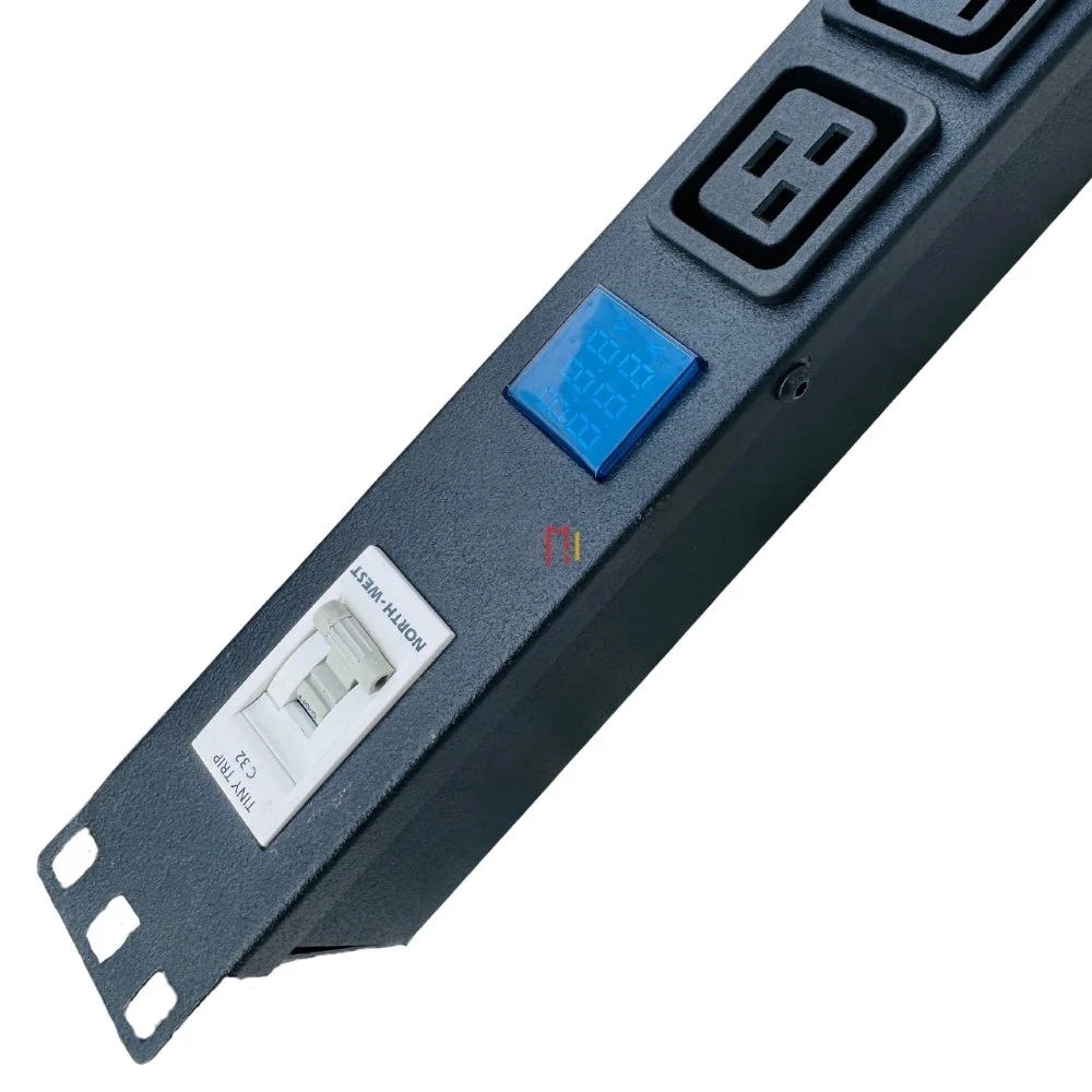 C19 1 & C13 9 Socket Power Distribution Unit (PDU) With Display Meter