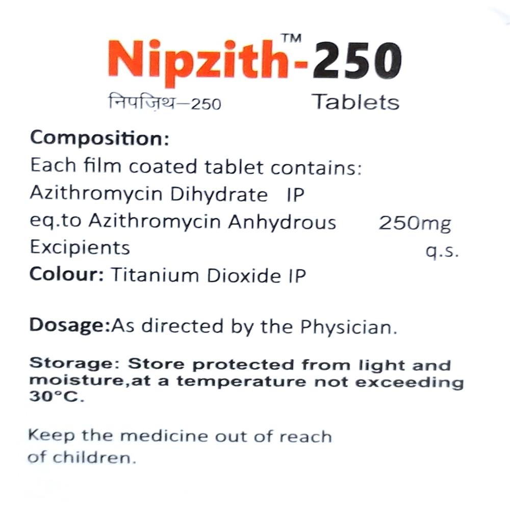 Nipzith-250 Tablets - Drug Type: General Medicines