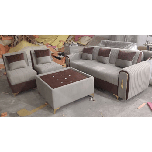 5 Seater Leather Fabric Sofa