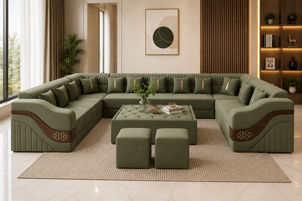 U Shape Sofa - Color: Light Grey