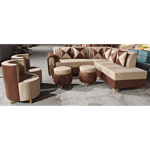 Leather Fabric Corner Sofa Set