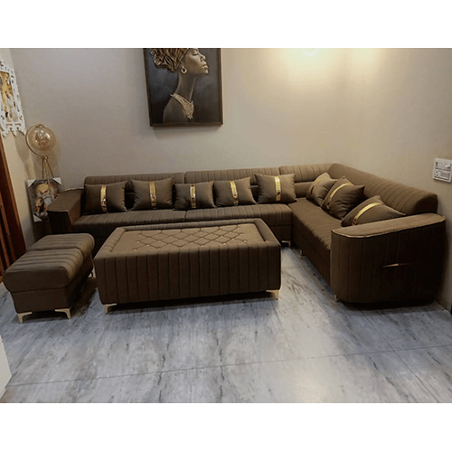 7 Seater Sofa Set - Color: Grey And Brown Hybrid
