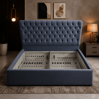 Hydraulic Bed With Storage - Color: Dark Brown