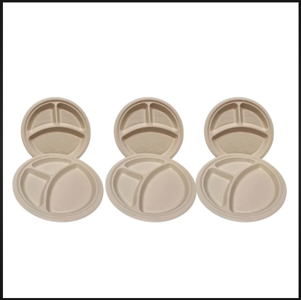 3 Cp Disposable Plate - Plastic, 3 Compartment Design | Ideal For Events, Parties, Or Outdoor Gatherings