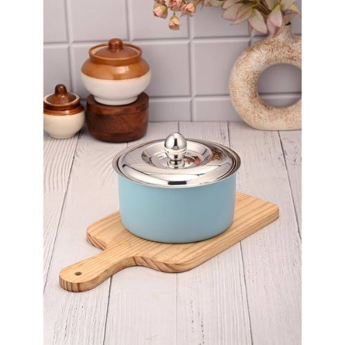 Kitchen Stainless Steel Casserole Hot Pot Storage Bowl - Capacity: 1500 Milliliter (ml)