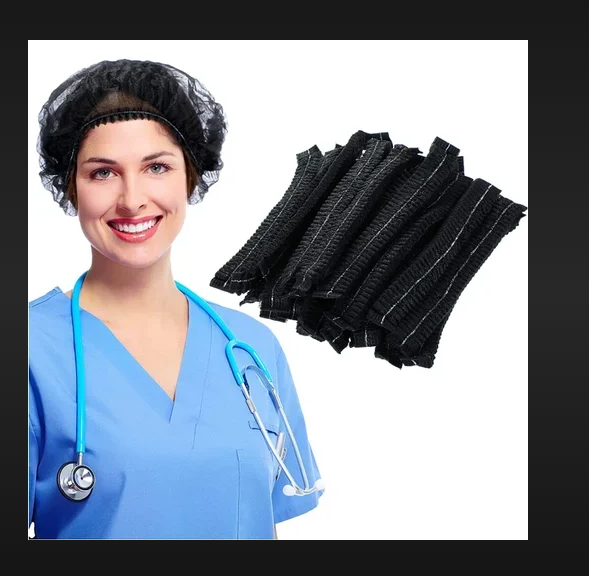 Bouffant Cap Blacks - High-quality Fabric | Comfortable Fit, Durable Design, Versatile Use In Various Settings