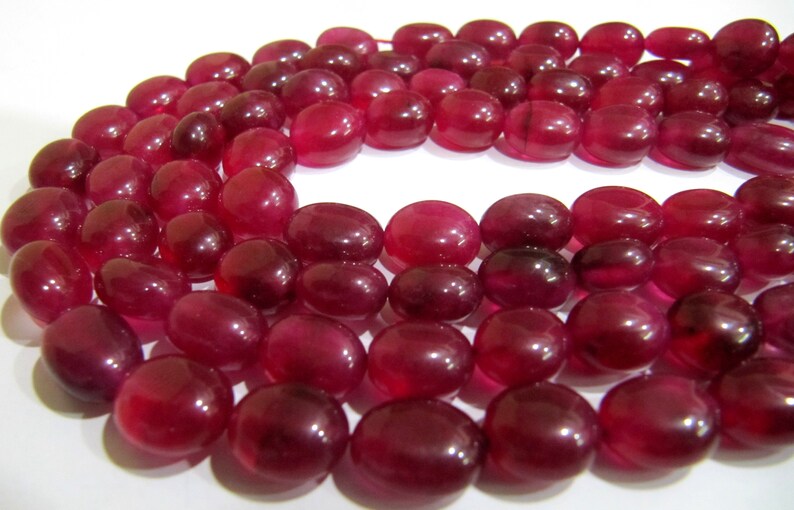 Dyed Ruby Quartz Plain Smooth Nugget Tumbled Shape 10 to 15 mm Size Beads Strand 15 inches long