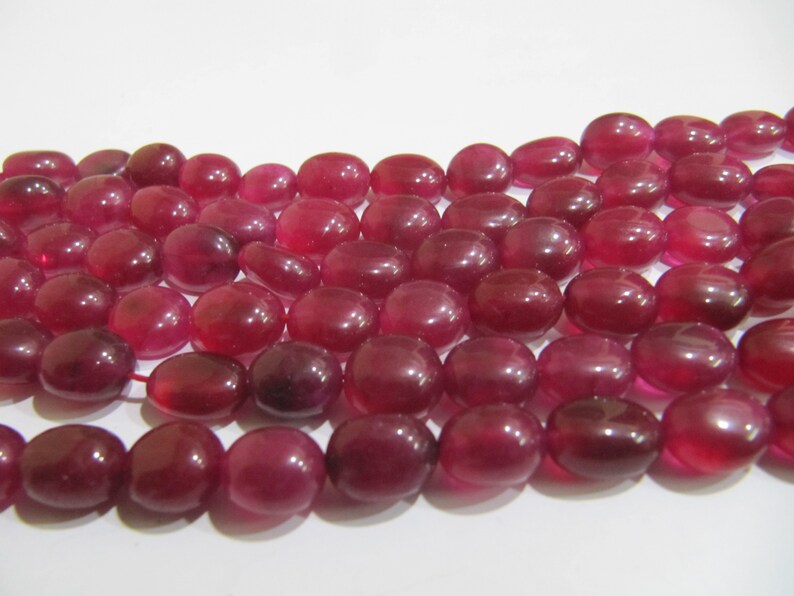 Dyed Ruby Quartz Plain Smooth Nugget Tumbled Shape 10 to 15 mm Size Beads Strand 15 inches long