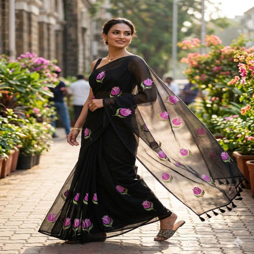 Hand Print Saree